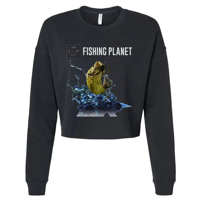 Fishing Planet LargeMouth Bass Cropped Pullover Crew