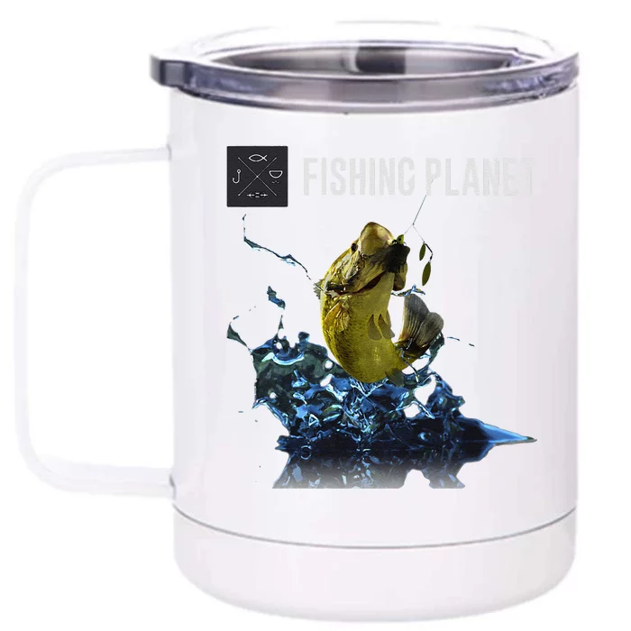 Fishing Planet LargeMouth Bass Front & Back 12oz Stainless Steel Tumbler Cup