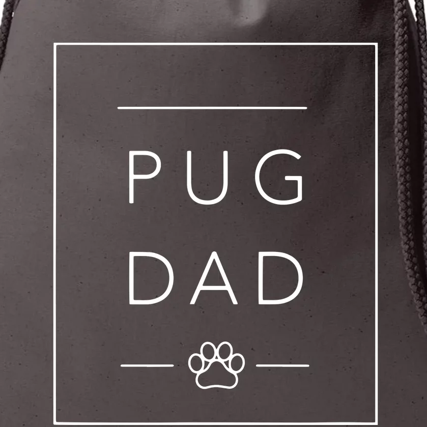 Funny Pug Lover Dog Dad Tee Minimalist Pug Dog Lover Drawstring Bag