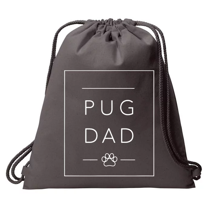 Funny Pug Lover Dog Dad Tee Minimalist Pug Dog Lover Drawstring Bag