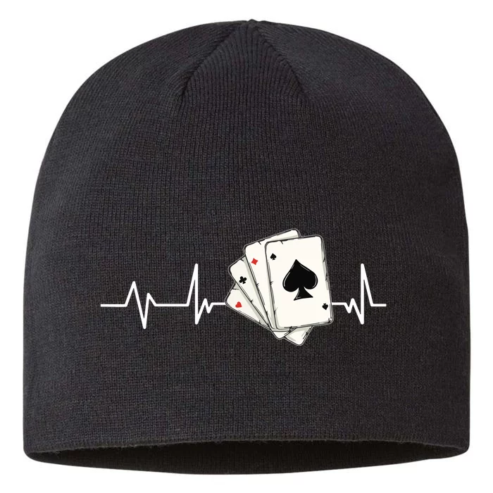 Funny Poker Lover Design For Gamblers Poker Player 8 1/2in Sustainable Knit Beanie