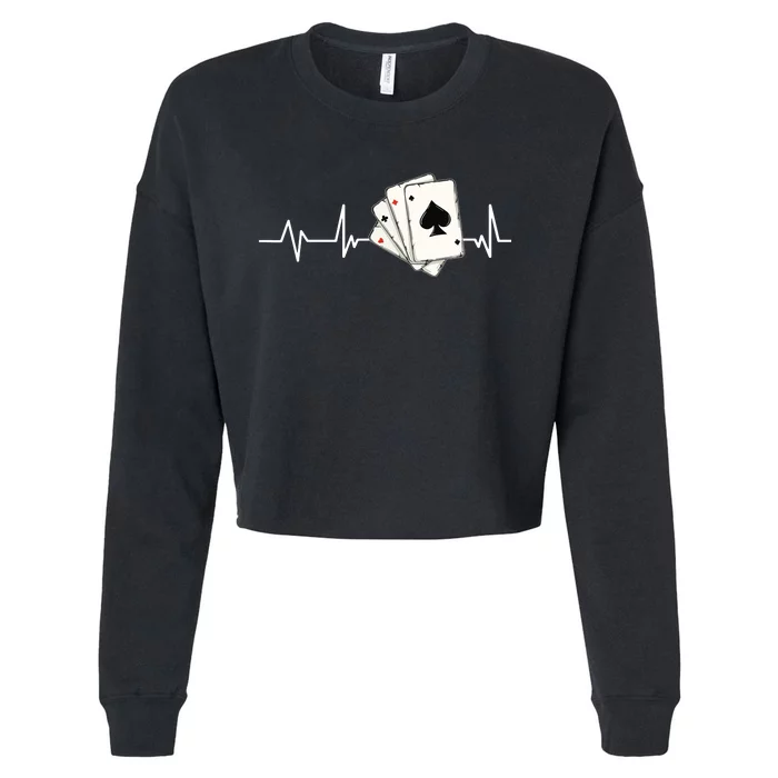 Funny Poker Lover Design For Gamblers Poker Player Cropped Pullover Crew