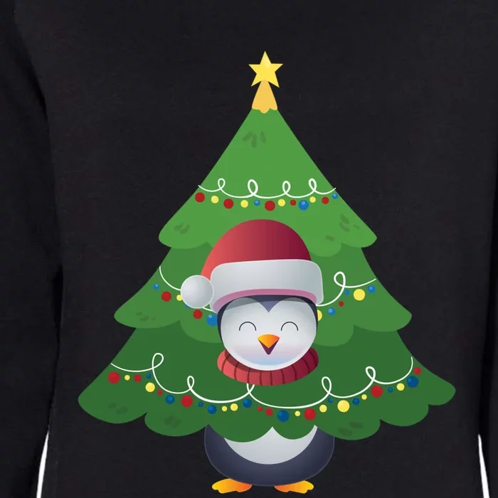 Funny Penguin Lover Gift Santa Hat Penguin Christmas Tree Great Gift Womens California Wash Sweatshirt