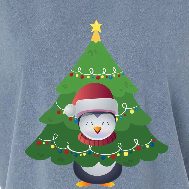 Funny Penguin Lover Gift Santa Hat Penguin Christmas Tree Great Gift Garment-Dyed Women's Muscle Tee