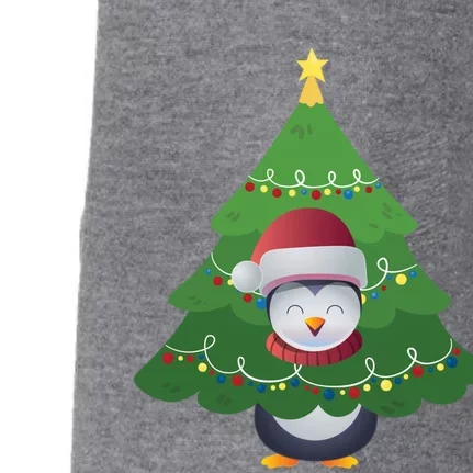 Funny Penguin Lover Gift Santa Hat Penguin Christmas Tree Great Gift Doggie 3-End Fleece Hoodie