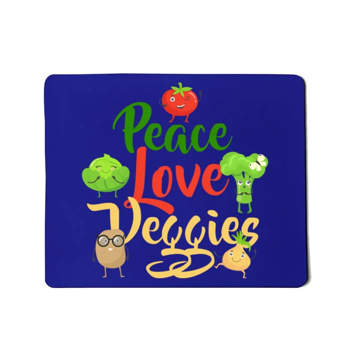 Funny Peace Love Veggies Slogan Vegans Veganism Vegetarians Gift Mousepad