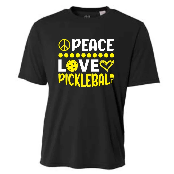 Funny Peace Love Pickleball Sport Gift Cooling Performance Crew T-Shirt