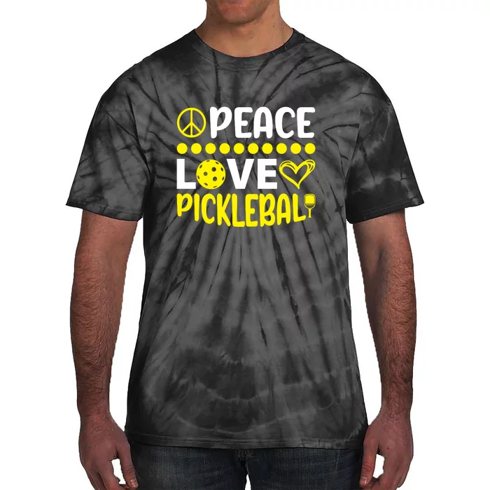 Funny Peace Love Pickleball Sport Gift Tie-Dye T-Shirt