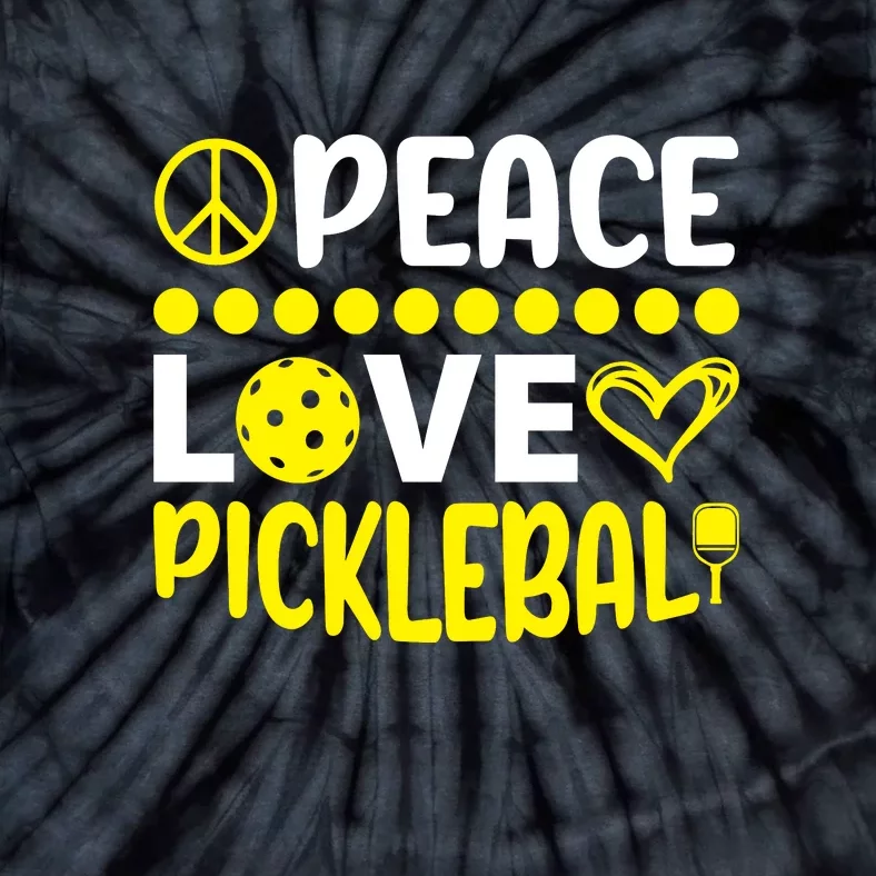 Funny Peace Love Pickleball Sport Gift Tie-Dye T-Shirt