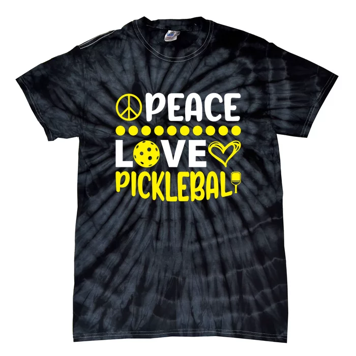 Funny Peace Love Pickleball Sport Gift Tie-Dye T-Shirt