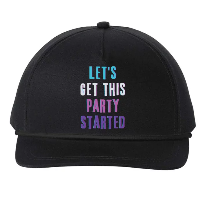 Fun Pink Lets Get This Party Started Pop Rock Snapback Five-Panel Rope Hat