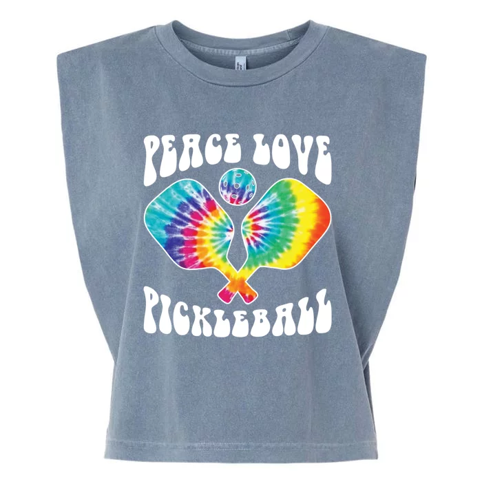 Funny Peace Love Pickleball Vintage Design Garment-Dyed Women's Muscle Tee