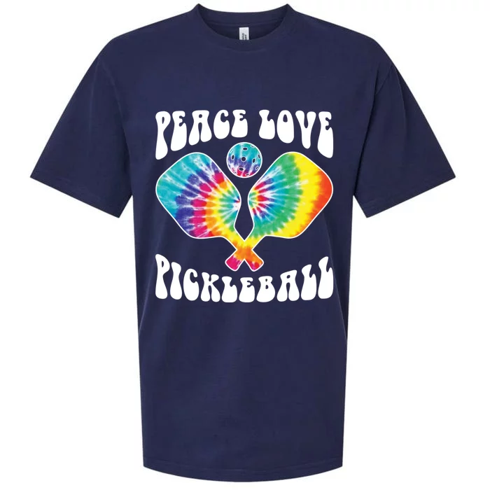 Funny Peace Love Pickleball Vintage Design Sueded Cloud Jersey T-Shirt