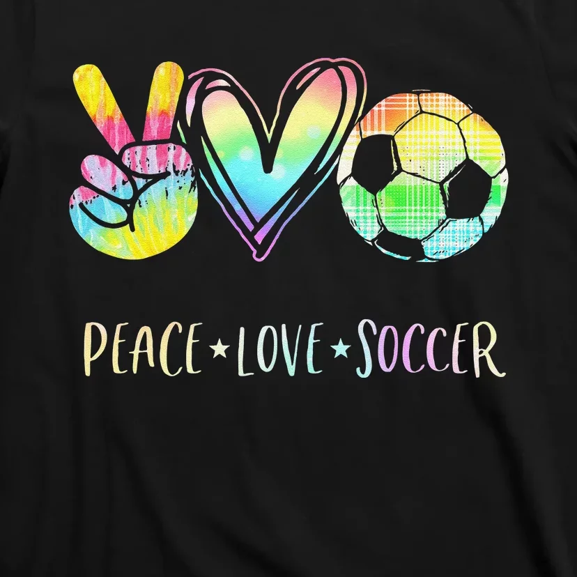 Funny Peace Love Soccer Cute Design Heart Ball T-Shirt