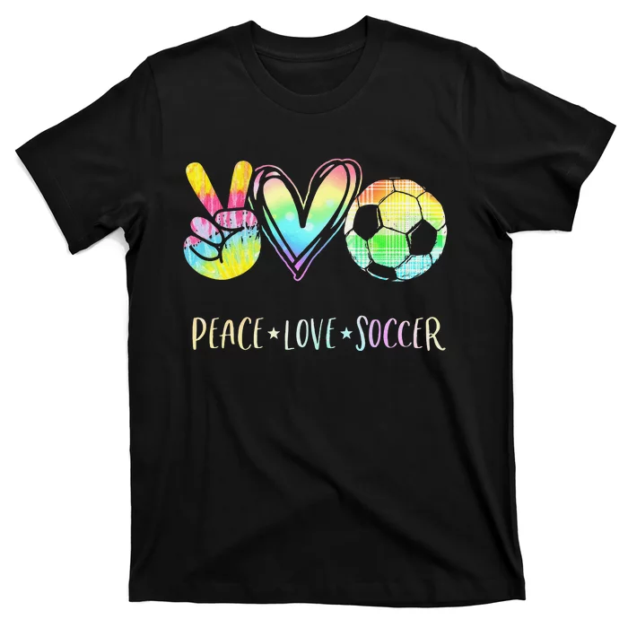 Funny Peace Love Soccer Cute Design Heart Ball T-Shirt