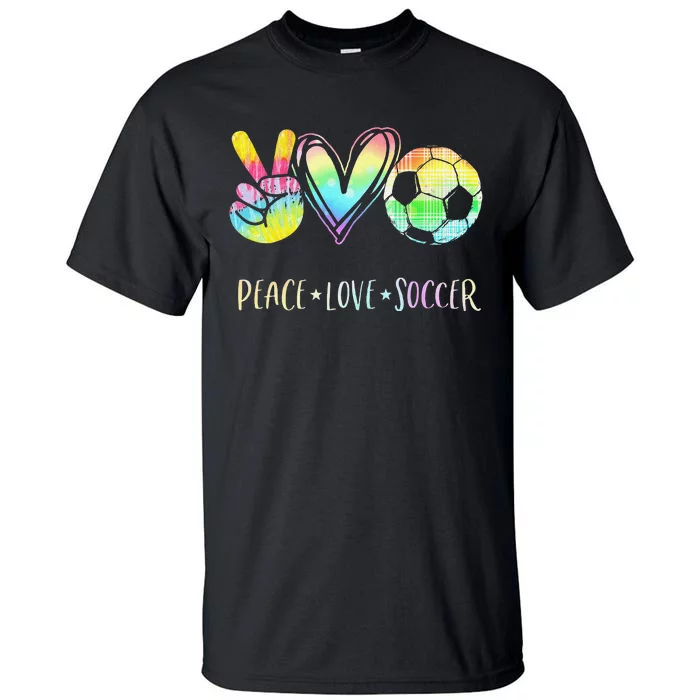 Funny Peace Love Soccer Cute Design Heart Ball Tall T-Shirt