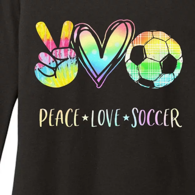 Funny Peace Love Soccer Cute Design Heart Ball Womens CVC Long Sleeve Shirt