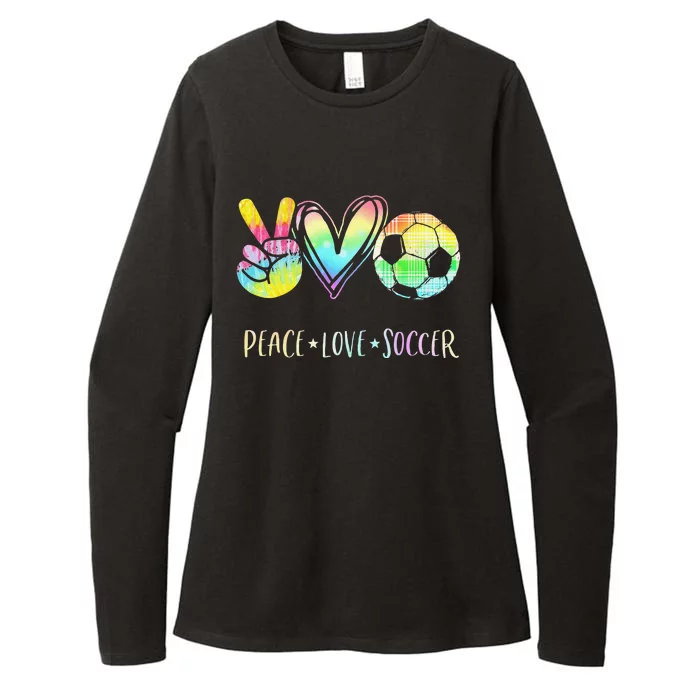 Funny Peace Love Soccer Cute Design Heart Ball Womens CVC Long Sleeve Shirt