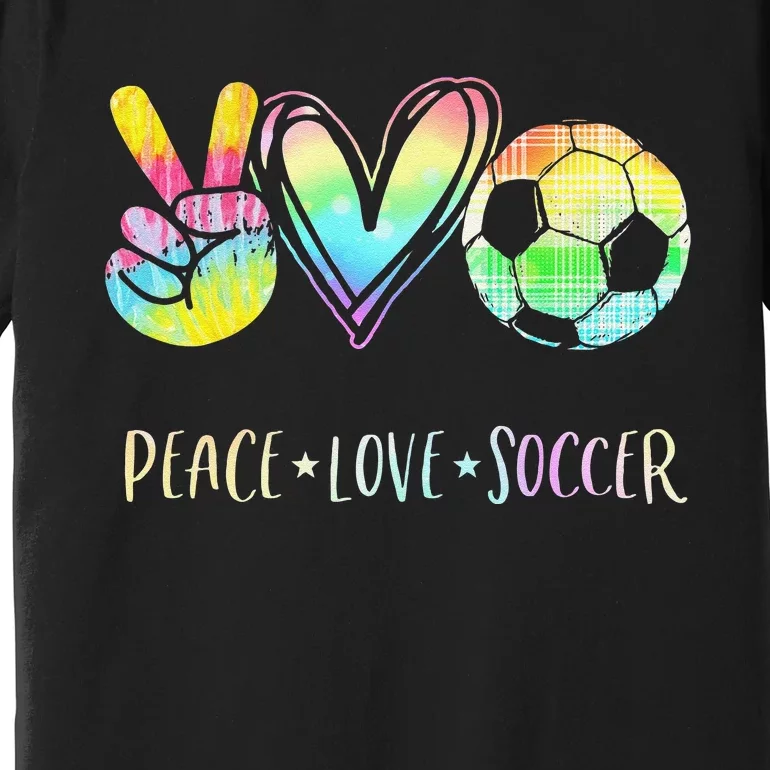 Funny Peace Love Soccer Cute Design Heart Ball Premium T-Shirt