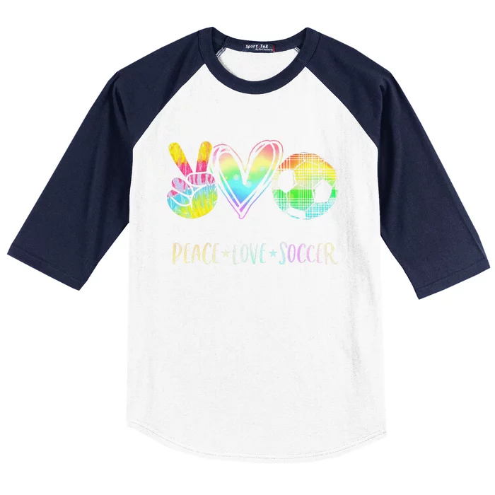 Funny Peace Love Soccer Cute Design Heart Ball Baseball Sleeve Shirt