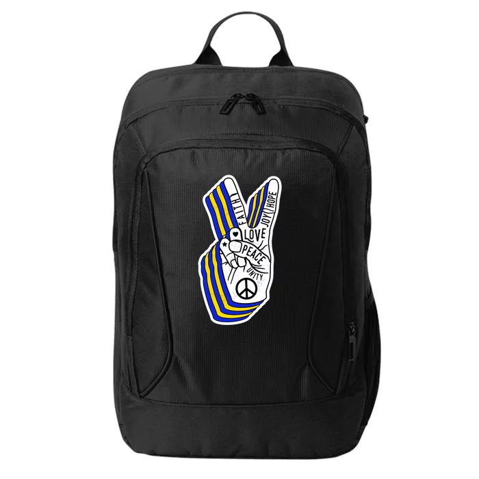 Faith Peace Love Joy Hope Ukrainian Ukraine Colors City Backpack