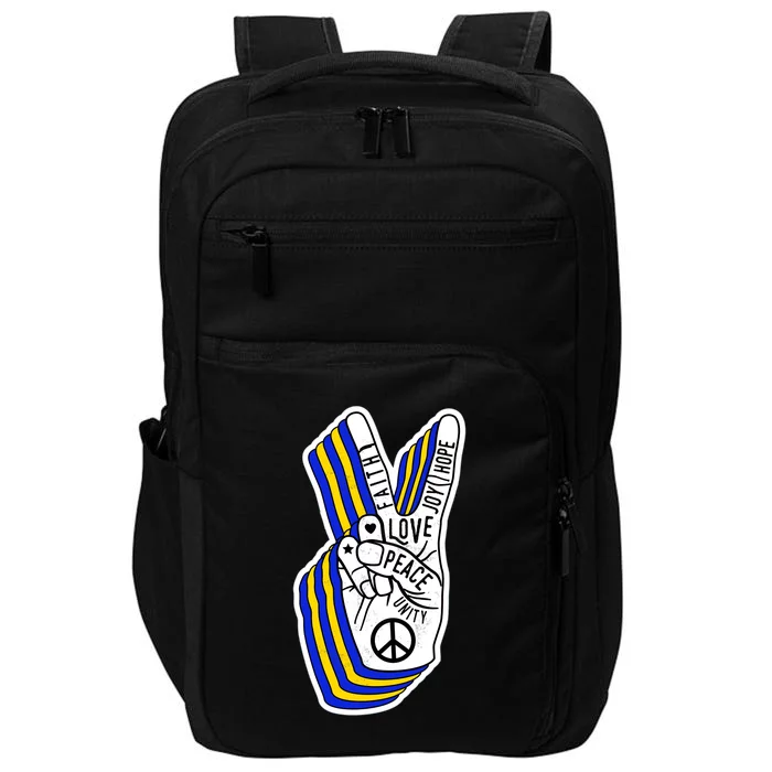 Faith Peace Love Joy Hope Ukrainian Ukraine Colors Impact Tech Backpack