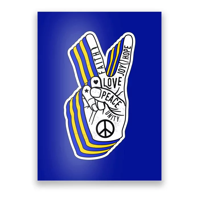 Faith Peace Love Joy Hope Ukrainian Ukraine Colors Poster