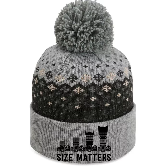 Funny Photography Lens Size Matters The Baniff Cuffed Pom Beanie