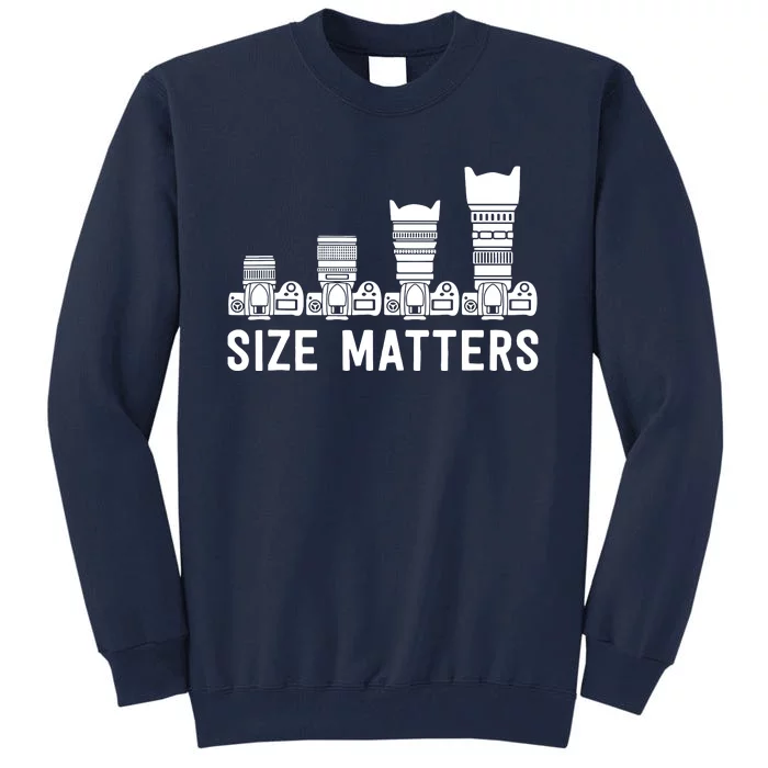 Funny Photography Lens Size Matters Tall Sweatshirt