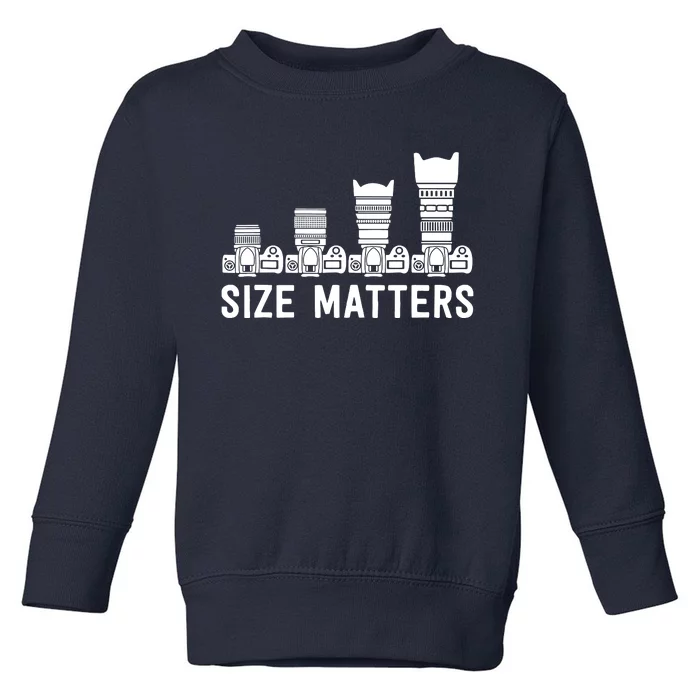 Funny Photography Lens Size Matters Toddler Sweatshirt