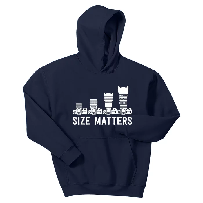 Funny Photography Lens Size Matters Kids Hoodie