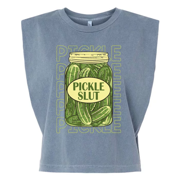 Funny Pickle Lover Pickle Slut Garment-Dyed Women's Muscle Tee