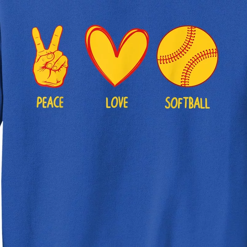 Funny Peace Love Softball Christmas Gift Sweatshirt