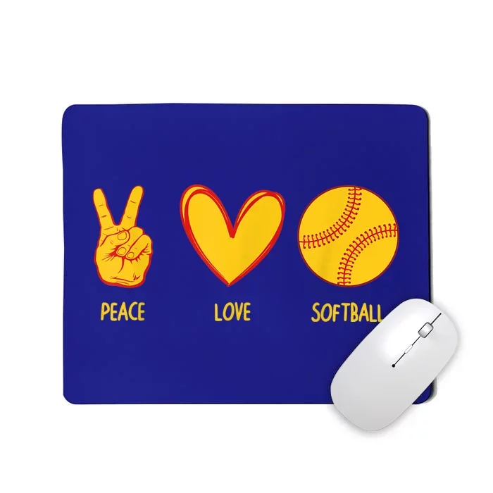 Funny Peace Love Softball Christmas Gift Mousepad