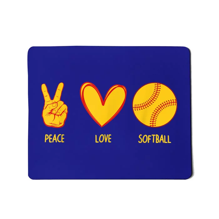 Funny Peace Love Softball Christmas Gift Mousepad