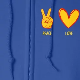 Funny Peace Love Softball Christmas Gift Full Zip Hoodie