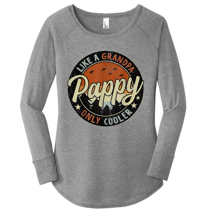 Funny Pappy Like A Grandpa Only Cooler Vintage Retro FatherS Day Women's Perfect Tri Tunic Long Sleeve Shirt