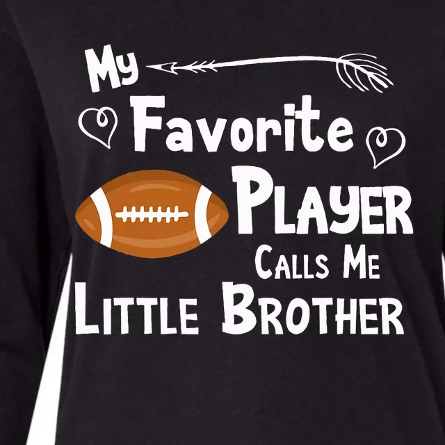 Favorite Player Little Brother Football Womens Cotton Relaxed Long Sleeve T-Shirt