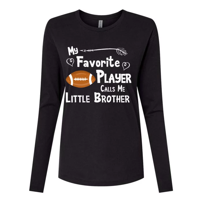 Favorite Player Little Brother Football Womens Cotton Relaxed Long Sleeve T-Shirt