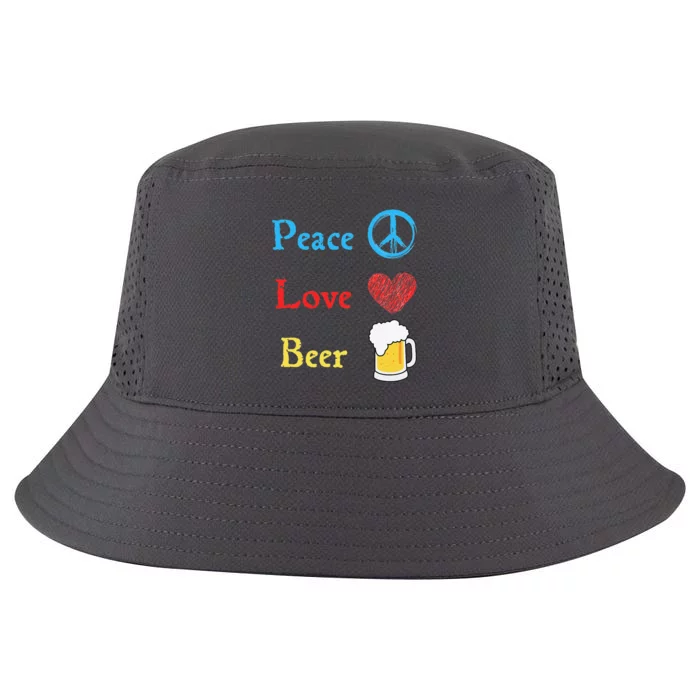 Funny Peace Love Beer Cool Comfort Performance Bucket Hat