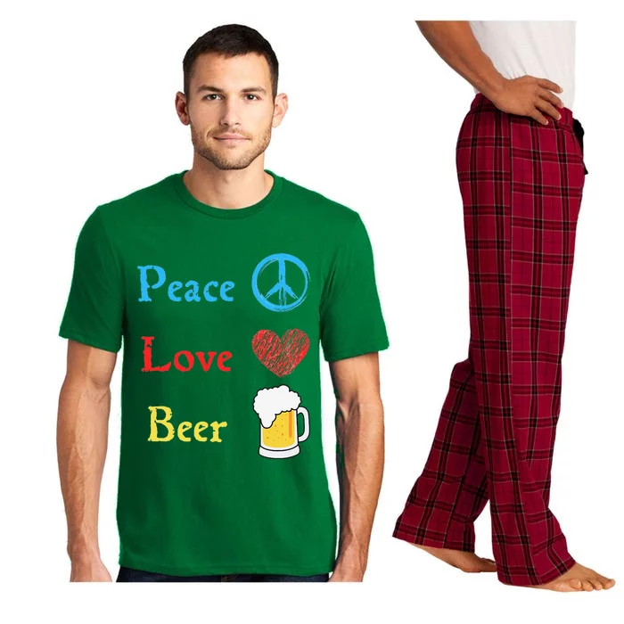 Funny Peace Love Beer Pajama Set