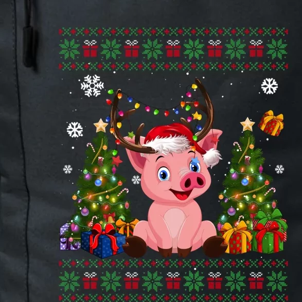 Funny Pig Lovers Cute Pig Santa Hat Ugly Christmas Sweater Great Gift Daily Commute Backpack