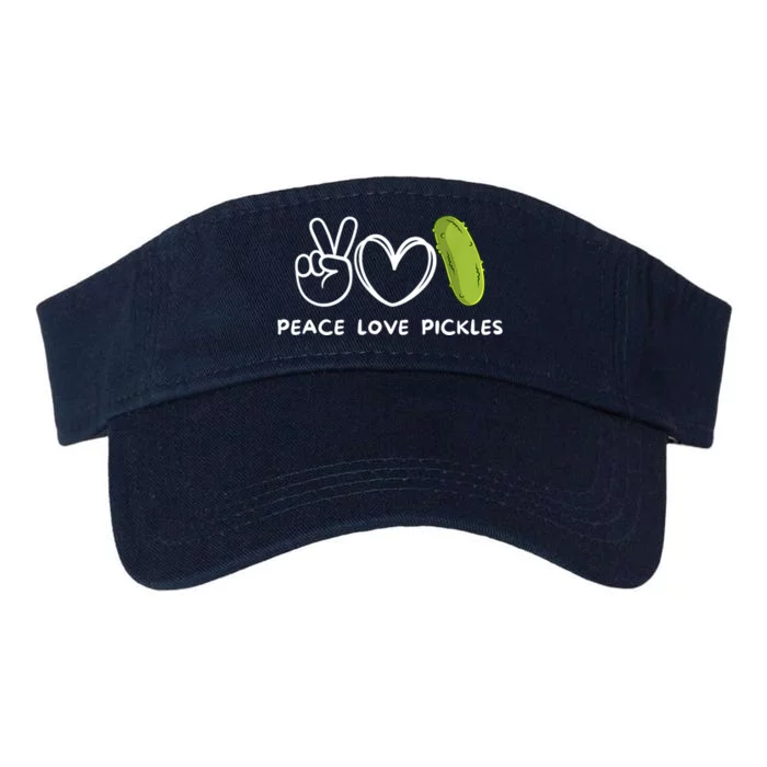 Funny Peace Love Pickles Retro Pickles Lover Food Lover Gift Valucap Bio-Washed Visor