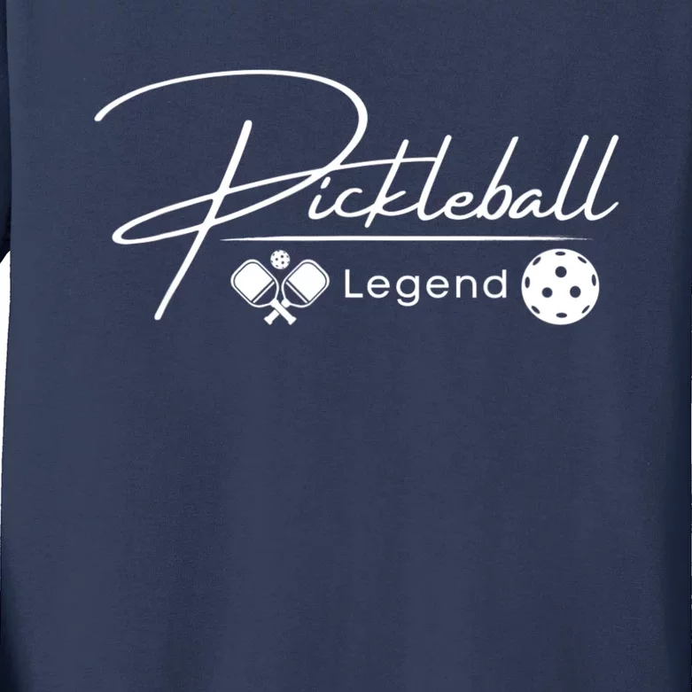 Funny Pickleball Legend Player Kids Long Sleeve Shirt