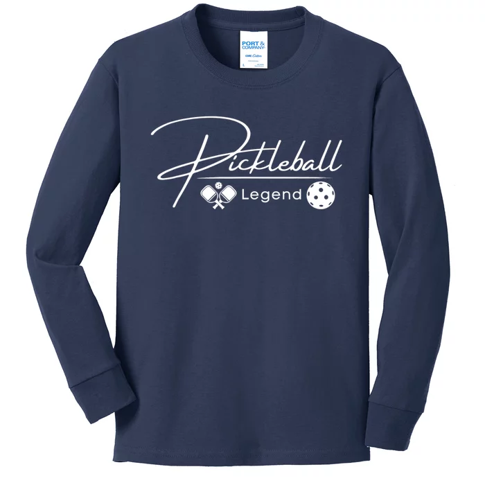 Funny Pickleball Legend Player Kids Long Sleeve Shirt