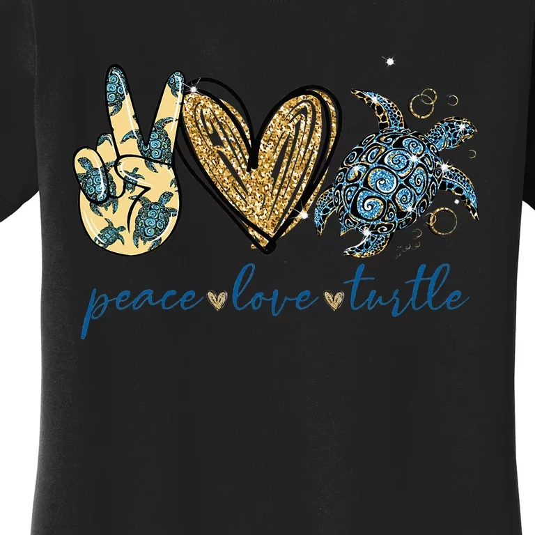 Funny Peace Love Turtle Gift Women's T-Shirt