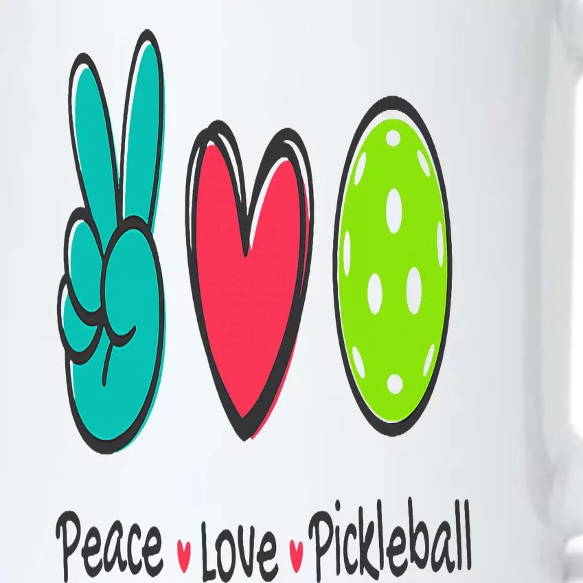 Funny Peace Love Pickleball Court Play Loves Pickleball Black Color Changing Mug