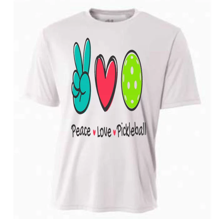 Funny Peace Love Pickleball Court Play Loves Pickleball Cooling Performance Crew T-Shirt