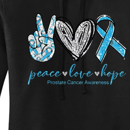 Funny Peace Love Prostate Cancer Awareness Gift Women's Pullover Hoodie