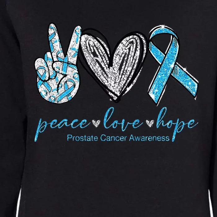 Funny Peace Love Prostate Cancer Awareness Gift Womens California Wash Sweatshirt